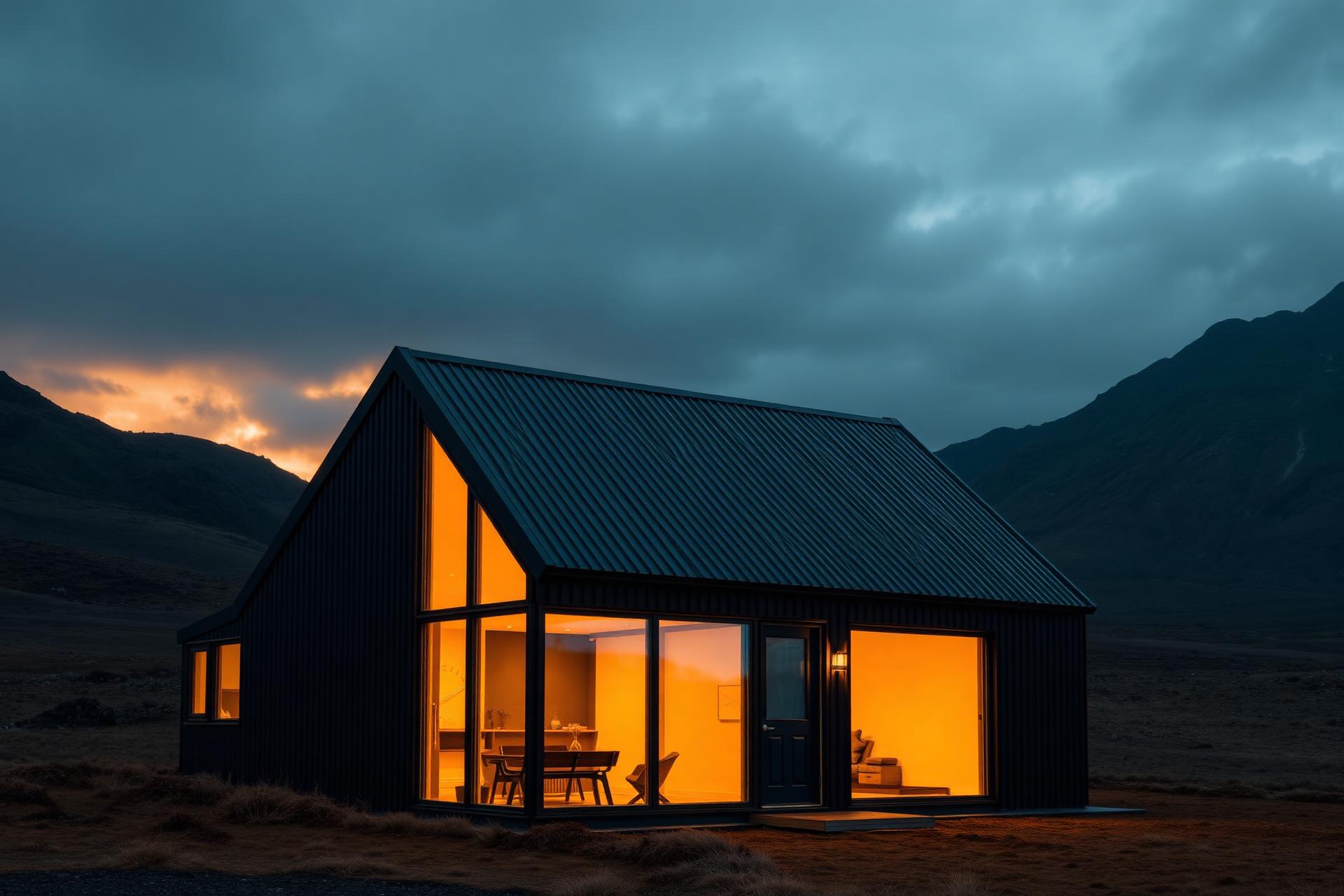 Íslenskt hús með nýju bárujárnsþaki